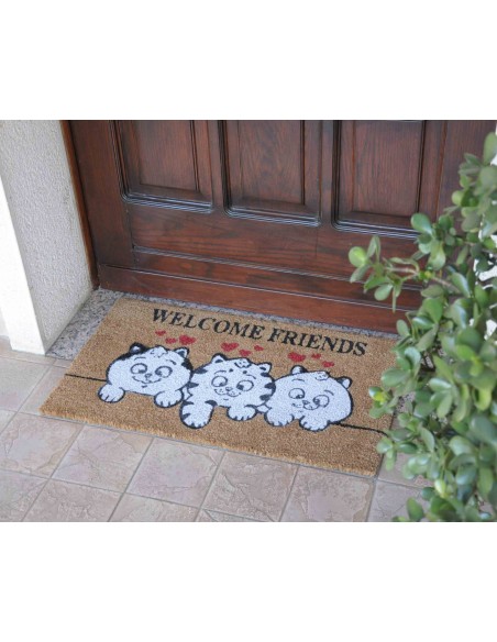 Felpuerto rectangular de coco cm. 40X70 GATO ALEGRE