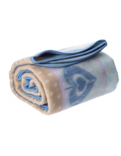 Coperta misto lana double face CUORI 2