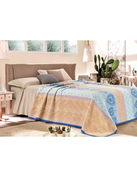 Couverture en mélange de laine double face CUORI