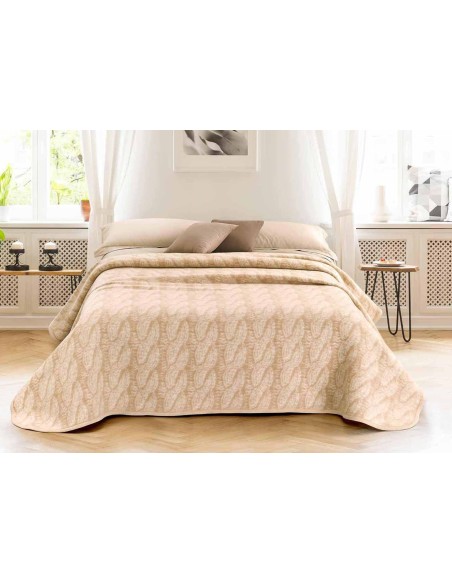 Coperta misto lana double face TRECCE
