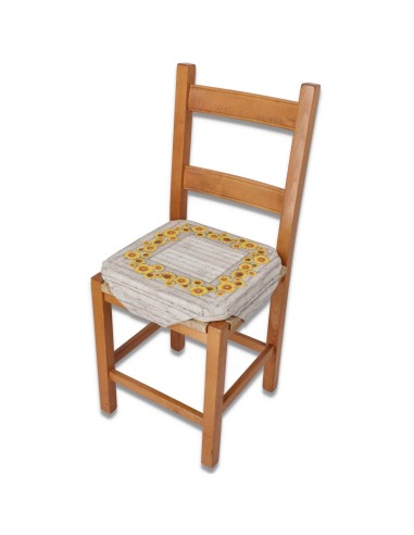 Cuscino per sedia sfoderabile con alette ONDE GIRASOLE stampa digitale
