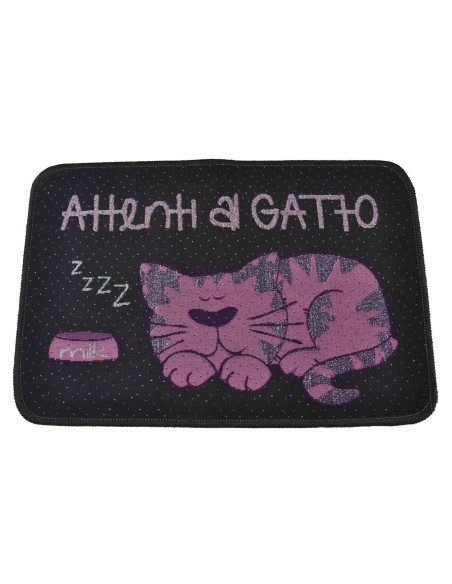 Tappeto Zerbino Velvet cm 40X60 GATTO LILLA