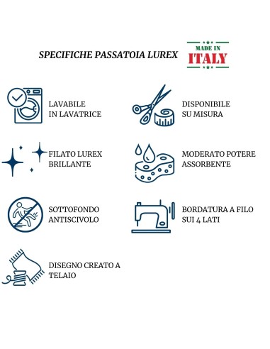 Passatoia cucina antiscivolo largo 50 cm. ROSE LUREX