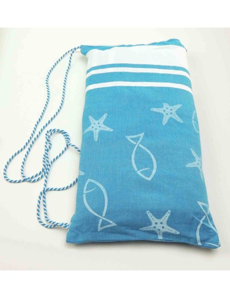 Toalla de mar FOUTA para COT 75x195 cm. Con pillow MARINE