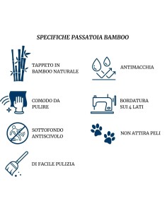 Bamboo tamburato tappeto passatoia cm 50x200 2