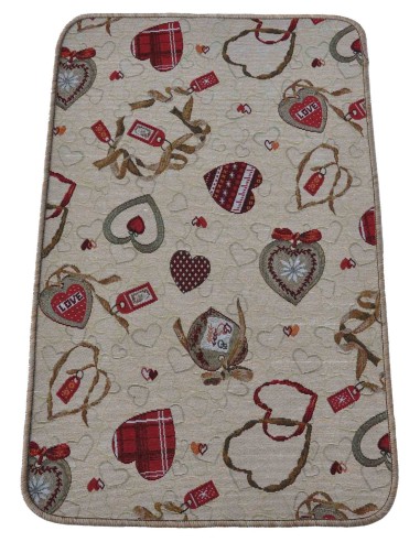 Cuori Tappeto antiscivolo gobelin largo 53 cm e varie misure