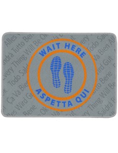 Zerbino tappetino ingresso 50X68 cm. WAIT HERE ARANCIO