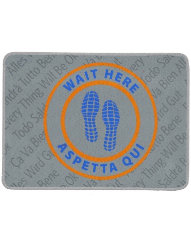 Zerbino tappetino ingresso 50X68 cm. WAIT HERE ARANCIO