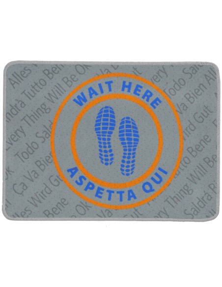 Tapis d’entrée de paillasson 50X68 cm. ATTENDEZ ICI ORANGE