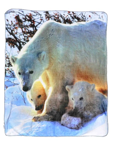 Bear Digital Agneau de laine Plaid 130 x 160 cm