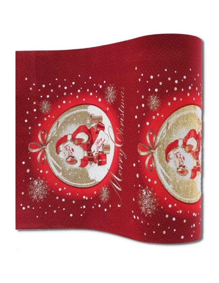 Tappeto natalizio rosso grande 100x71 cm. PALLA DI VETRO