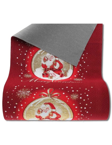 Gran alfombra roja de Navidad 100x71 cm. BOLA DE VIDRIO