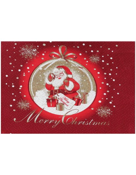 Gran alfombra roja de Navidad 100x71 cm. BOLA DE VIDRIO