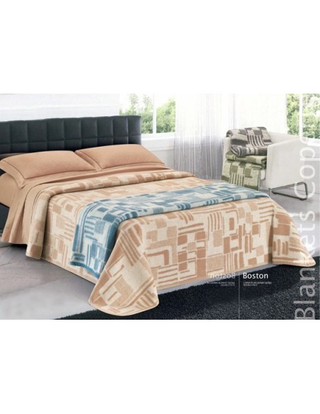 Boston Wolle Mischung Decke und einem halben 180 x 220 1piazza cm.