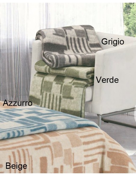 Boston coperta misto lana matrimoniale 210x250 cm.