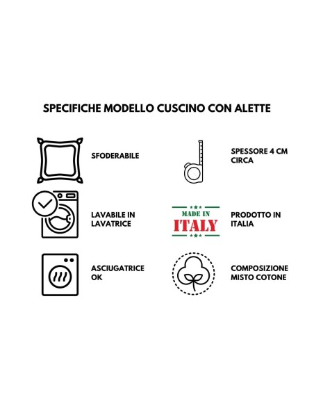 Cuscino sedia da cucina sfoderabile con alette GARDENA DELUXE