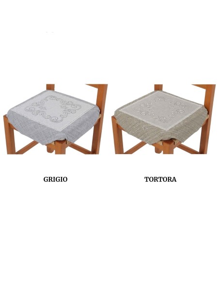 Cuscino coprisedia piazzato sfoderabile con alette CHIFFON