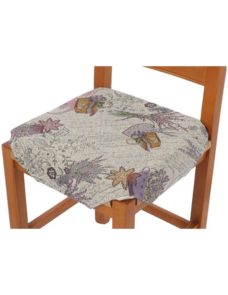 Coussin de chaise de cuisine rembourré avec ailettes LUXORY lavande