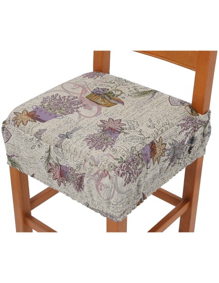 Cuscino coprisedia sfoderabile con fascia elastica LAVANDA LUXORY