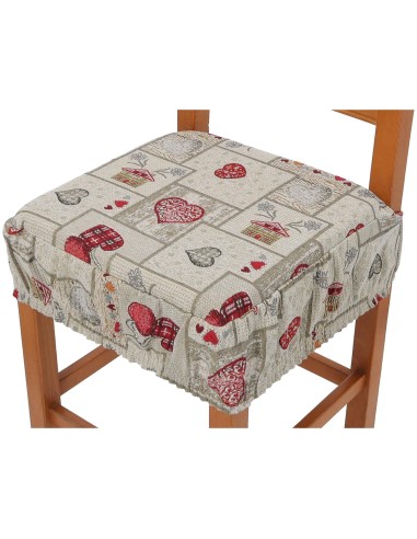 Cuscino coprisedia lavabile con fascia elastica  CAL T ROSSO LUXORY