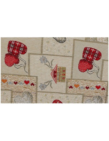 Housse de table nappe en mélange de coton CAL T RED LUXORY