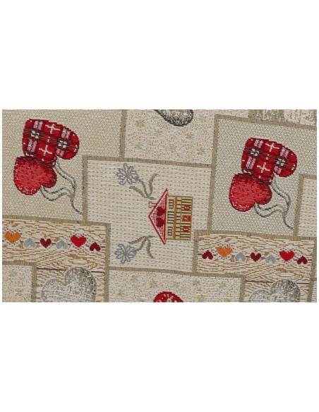 Funda de mesa de mantel en mezcla de algodón CAL T RED LUXORY