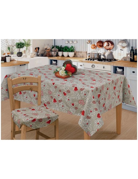 Tischdecke aus Baumwollmischung mit TWILL DELUXE Rosen