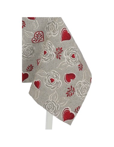 Nappe en mélange de coton avec roses TWILL DELUXE