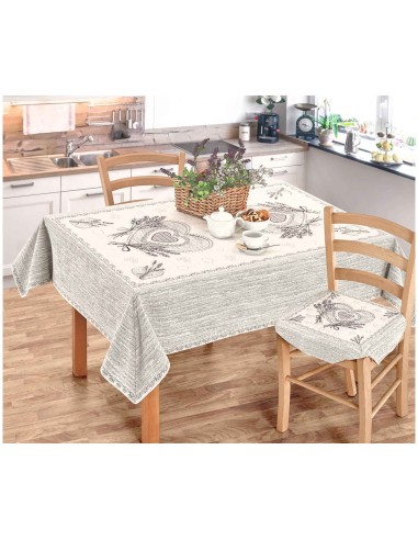 Funda de mesa de chenilla colocada CUORI LAVANDA