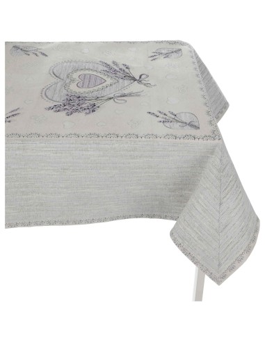 Funda de mesa de chenilla colocada CUORI LAVANDA