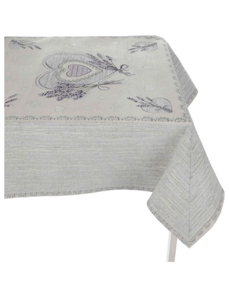 Chenille Tischdecke Tischdecke platziert CUORI LAVANDA