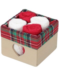 Lavette bagno 30x30 cm. con cestino set 4 pz. CORTINA