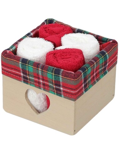 Lavette bagno 30x30 cm. con cestino set 4 pz. CORTINA