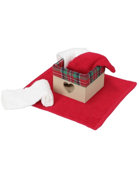 Lavette bagno 30x30 cm. con cestino set 4 pz. CORTINA