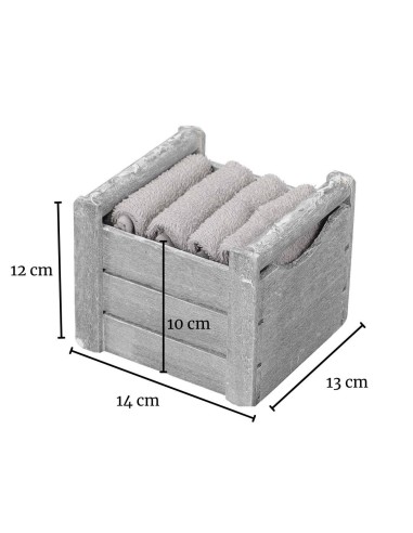 Set 4 lavette 30x30 cm. con cestino in legno CLASSIC