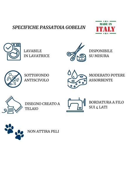 Tappeto cucina antiscivolo lavabile ROSETO DELUXE