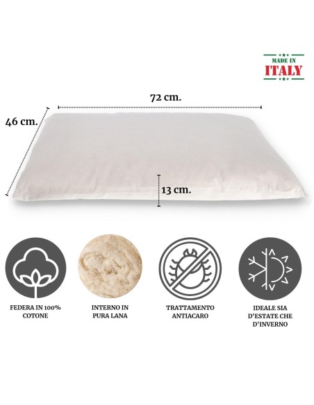 Almohada con acolchado de lana LA NATURA