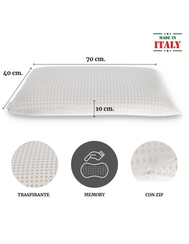 Acolchado de cm 40 x 70 VIP almohada Latticel almohada con viscolattice redondeada en