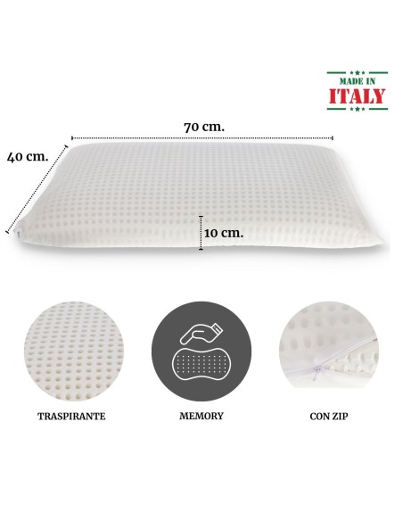 Acolchado de cm 40 x 70 VIP almohada Latticel almohada con viscolattice redondeada en