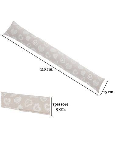 Waschbarer und abnehmbarer Zugschutz 110 cm. WEISSE HERZEN