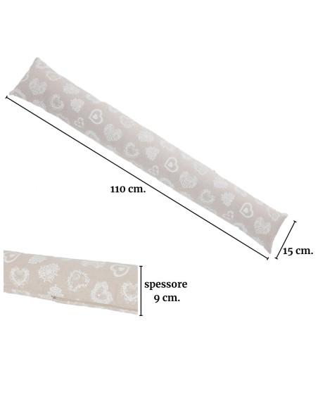 Protector de tiro lavable y extraíble 110 cm. CORAZONES BLANCOS