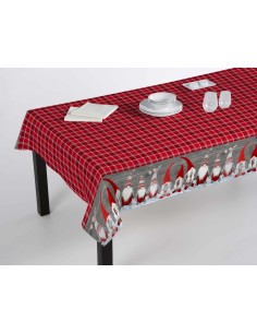 Les gnomes et les échecs d'impression numérique de nappe de Noël