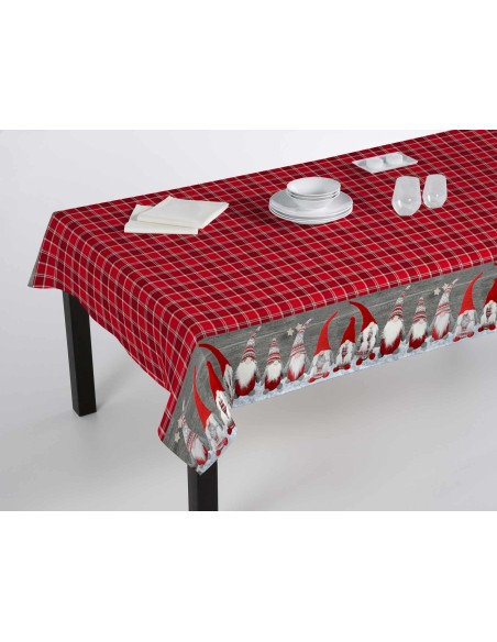 Les gnomes et les échecs d'impression numérique de nappe de Noël