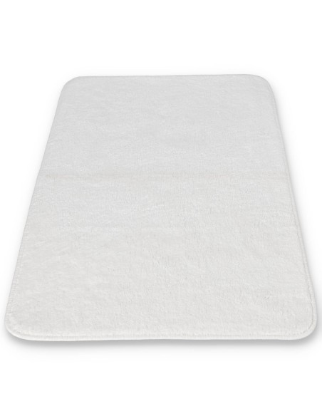 Alfombrilla de baño de algodón puro LISCIO BLANC