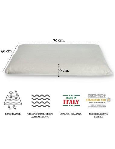 Guanciale con tessuto effetto massaggio FIBRA NO STRESS