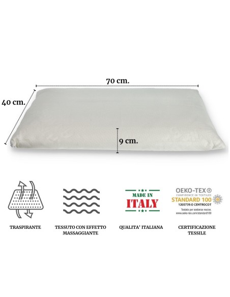 Guanciale con tessuto effetto massaggio FIBRA NO STRESS