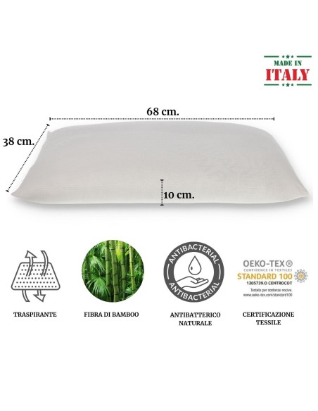 Guanciale antibatterico naturale FIBRA BAMBOO