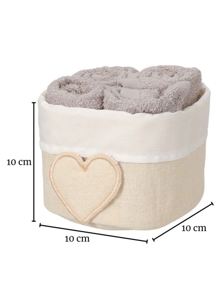 Lavette bagno con cestino in tessuto set 4 pz. SUSANNA