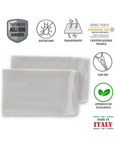 Taies d’oreiller coussin de lit par paires IONS SILVER