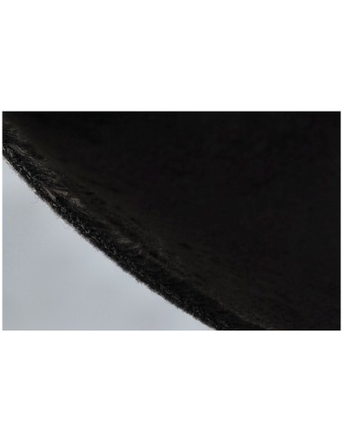 Tapis polyvalent en fausse fourrure noire ronde et nuage